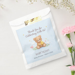 Sacolinha Sacos de Lembrancinhas para Chá de Bebê Urso Teddy