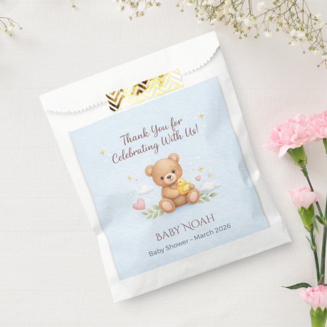 Sacolinha Sacos de Lembrancinhas para Chá de Bebê Urso Teddy (Selado)