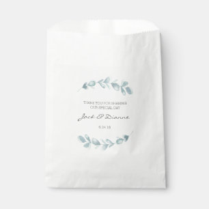 Sacolinha Sacos de papel Wedding personalizados eucalipto do
