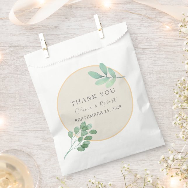 Sacolinha Sacos de Presentes de Casamento Verde Dourado (Cortado)