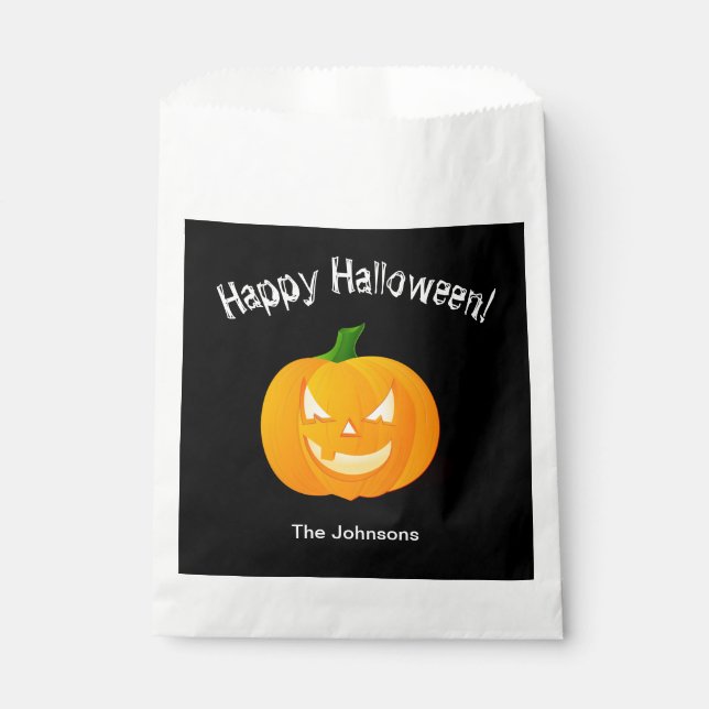 Sacolinha Sacos de Tratamento de Favor de Halloween de Abóbo (Frente)