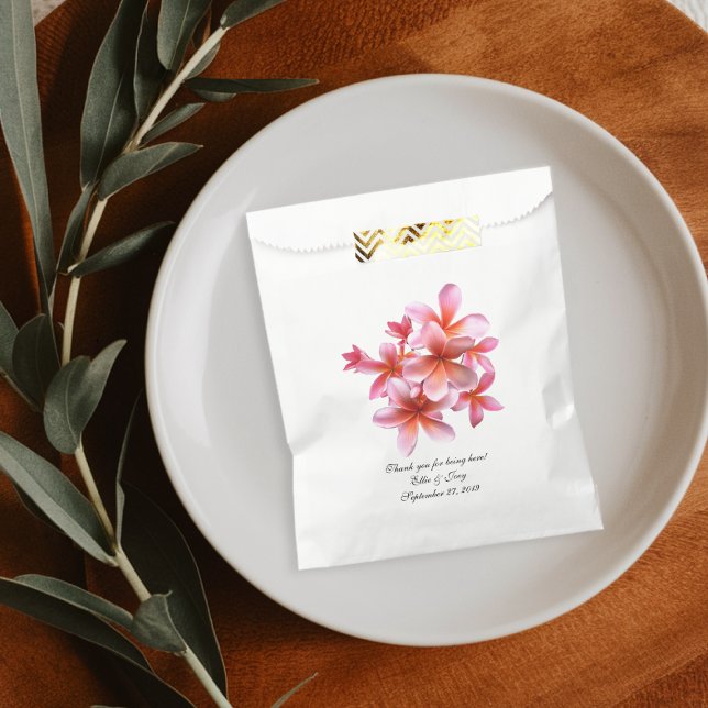 Sacolinha Sacos-Presente de Casamento de Plumeria Tropical R (Criador carregado)