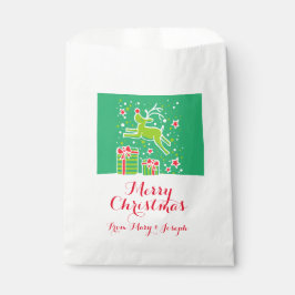 Sacolinha Sacos-presentes vermelhos de renas de Natal