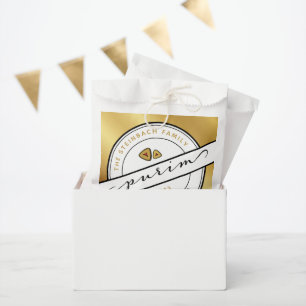 Sacolinha Sacos PurimBags de Script PURIM FELIZES com Dourad