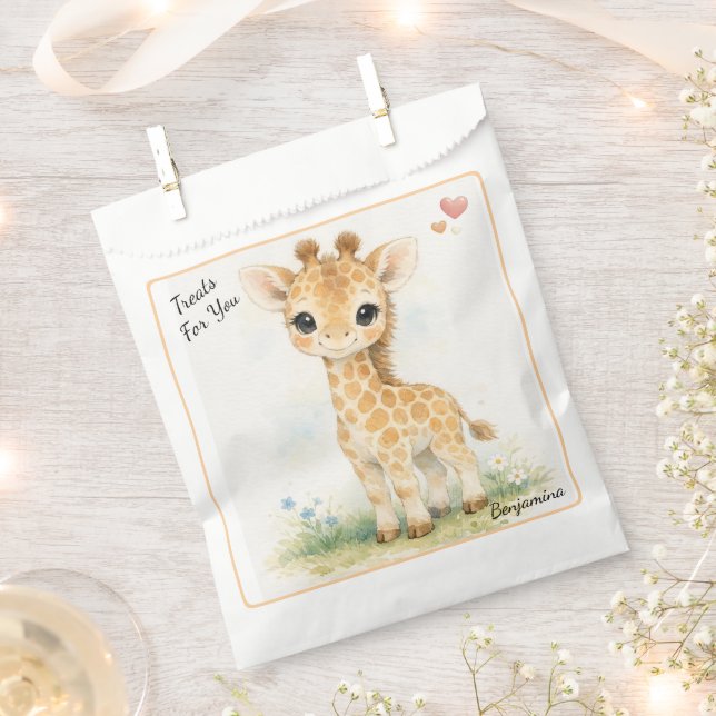 Sacolinha Safári de Girafa Fofa Alta Chamada Bebê Maravilha (Cortado)