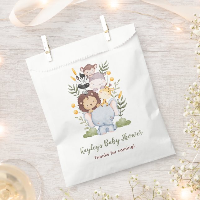 Sacolinha Safari Favor Bolsas - Chá de fraldas de Rapazes da (Cortado)