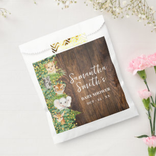 Sacolinha Safari Rustic Tropical Chá de fraldas Party Favor