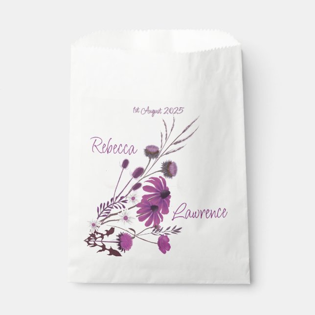 Sacolinha Saffron Sky Wildflowers - sacos de lembrancinhas (Frente)