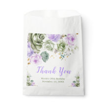 Sage Green e Purple Floral Birday