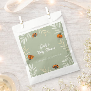 Sacolinha Sage Green Fall Ladybug Chá de fraldas verde