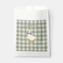 Sacolinha Sage Green Gingham Goose Buffalo Check Treat Bag