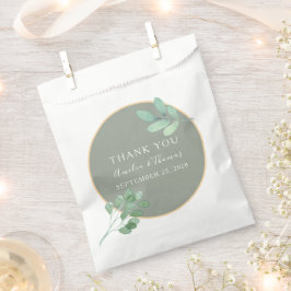Sacolinha Sage Green Wedding Favor Bag com Greenery