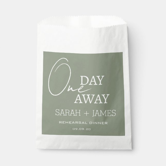 Sacolinha Sage Green Weding One Day Away Janta (Frente)