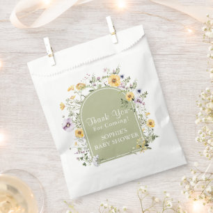 Sacolinha Sage Green Wildflower Baby In BloChá de fraldas