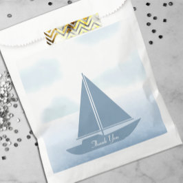 Sacolinha Sailboat Blue Watercolor Boy Baby Shower