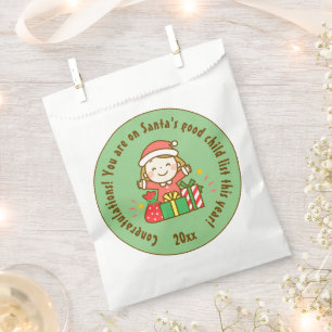 Sacolinha Santa Claus, boa lista de crianças Natal, doce ka