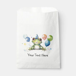 Sacolinha Sapo verde Whimsical com balões