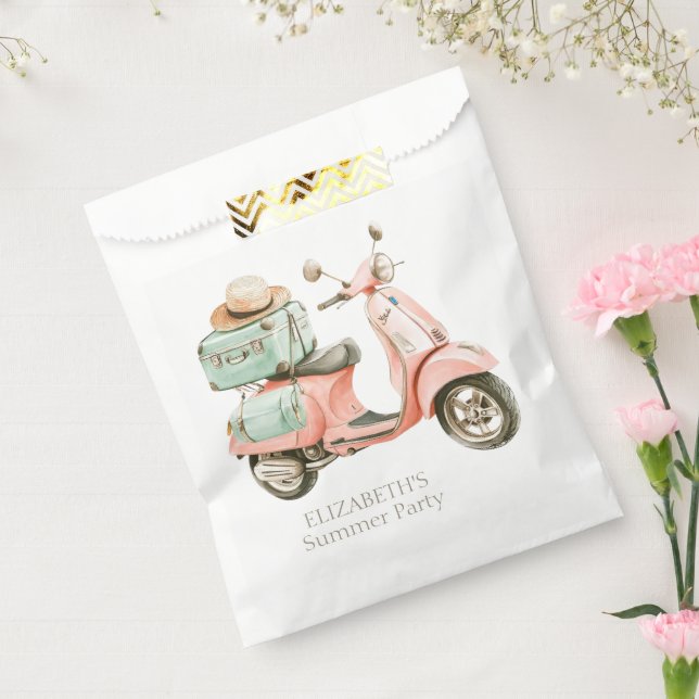 Sacolinha Scooter Costeiro Rosa e Aqua Fofo (Selado)
