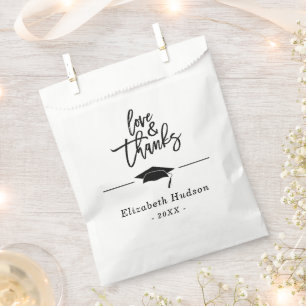 Sacolinha Script Love & Obrigados Graduação Hat Favor Bag