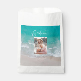 Sacolinha Script moderno de graduação em fotografia na praia