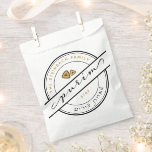 Sacolinha Script PURIM FELIZ com Hamentash Bag