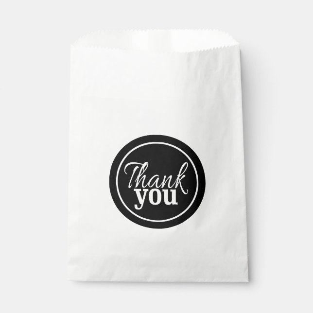 Sacolinha Script simples de Na moda, obrigado branco preto (Frente)
