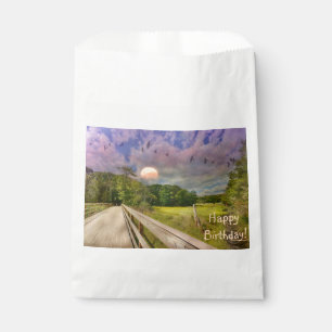 Sacolinha Seashore Marsh Sunset Birthday Favor Bolsas