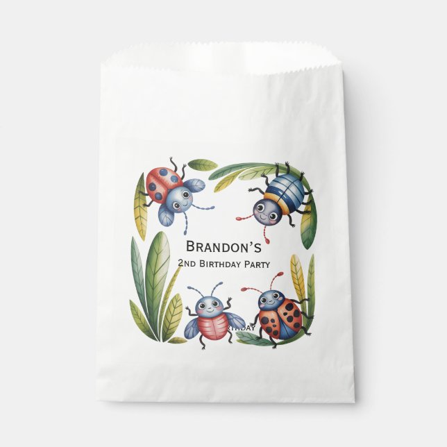 Sacolinha Segundo de Insetos de Insetos Coloridos. Festa de  (Frente)