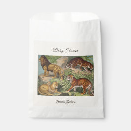 Sacolinha Selva de gatos leões Chá de fraldas neutro por sex