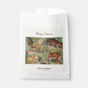 Sacolinha Selva de gatos leões Chá de fraldas neutro por sex