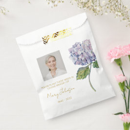 Sacolinha Semente de Hortênsia Simples para Funeral com Foto