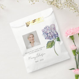 Sacolinha Semente de Hortênsia Simples para Funeral com Foto