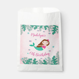 Sacolinha Sereia Rosa Sob O Aniversário Do Mar