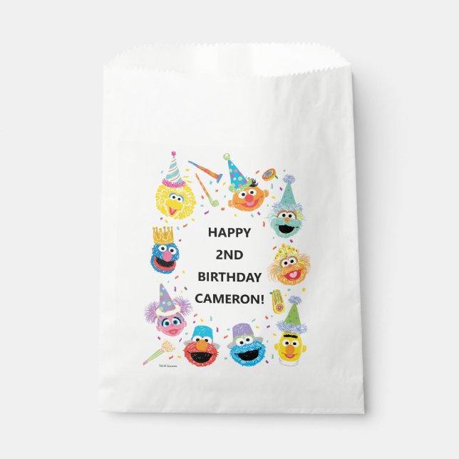 Sacolinha Sesame Street Pals Confetti Aniversário (Frente)