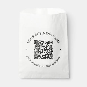 Sacolinha Seu código QR carregado e texto circular editável