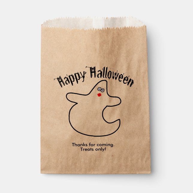 Sacolinha Seu Texto Feliz Halloween Diva Ghost (Frente)