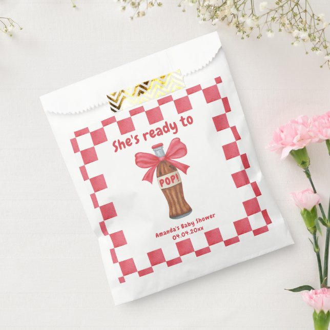 Sacolinha She is Ready to Pop Soda Bottle Baby Shower (Selado)