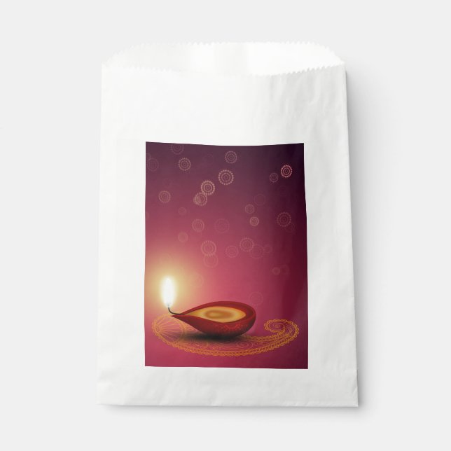 Sacolinha Shiny Happy Diwali Diya - Favor Bag (Frente)
