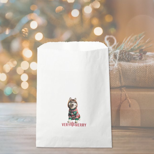 Sacolinha Siberian Husky Holiday (The front of the Siberian Husky Holiday favor bag)