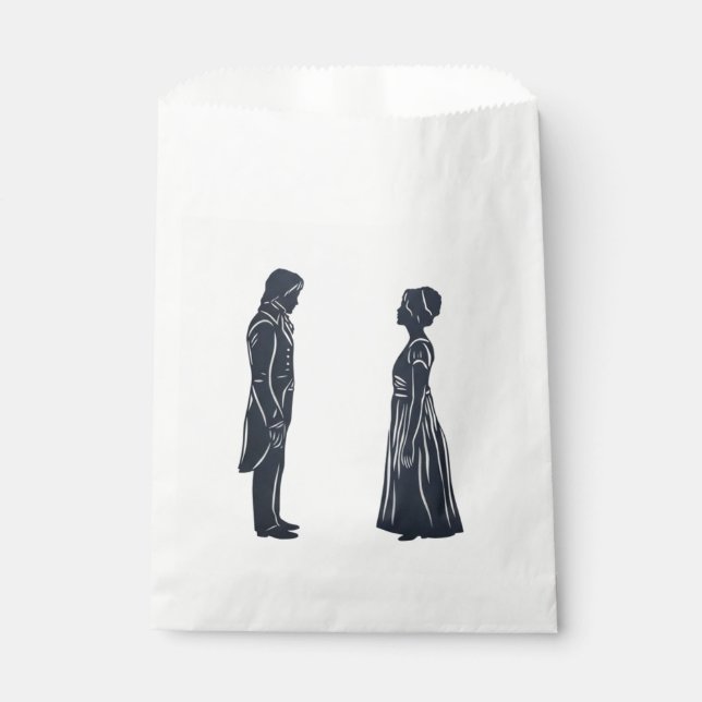 Sacolinha Silhuetas de Darcy e Elizabeth (Frente)