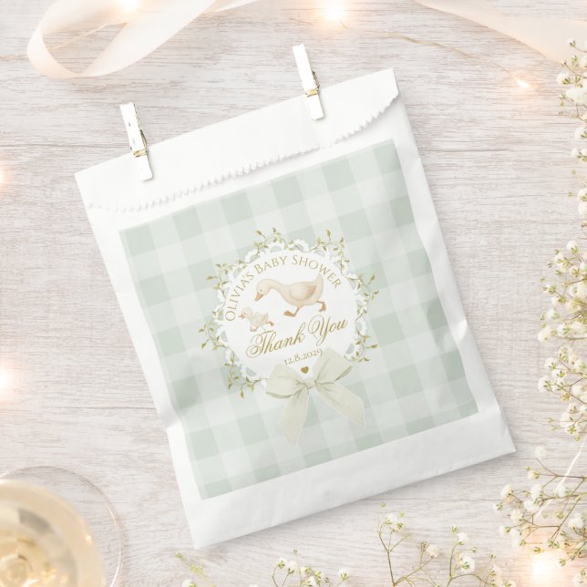 Sacolinha Silly Goose Sage Gender Neutral Thank you (Cortado)