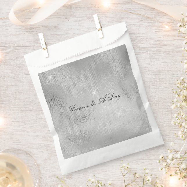 Sacolinha Silver Floral Lace Casamento (Cortado)