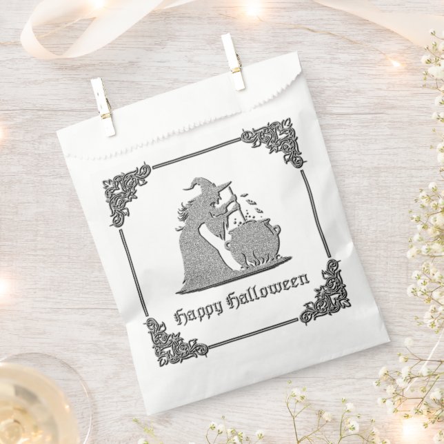 Sacolinha Silver Witch e Cauldron Halloween (Cortado)