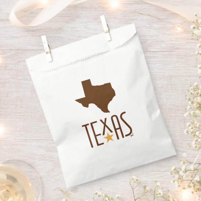 Sacolinha Símbolos do Texas, Estado do Texas, marrom (Cortado)