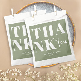 Sacolinha Simple Sage Green Bold Chic Obrigado Casamento