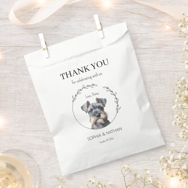 Sacolinha Simple Schnauzer Casamento Obrigado Favor Bag (Cortado)