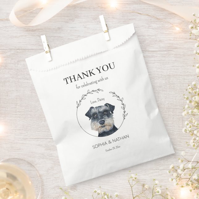 Sacolinha Simple Schnauzer Casamento Obrigado Favor Bag (Cortado)