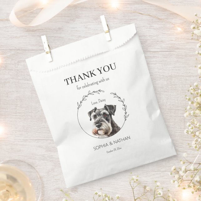 Sacolinha Simple Schnauzer Casamento Obrigado Favor Bag (Cortado)