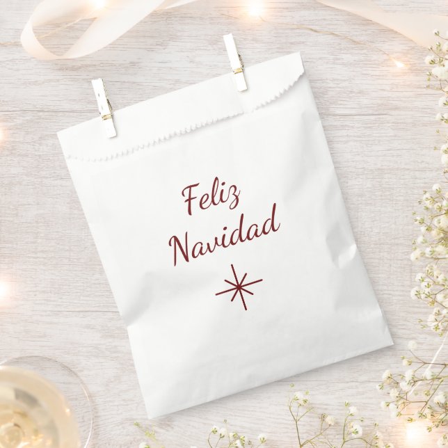 Sacolinha Simple Snowflake Feliz Navidad Christmas Party (Cortado)
