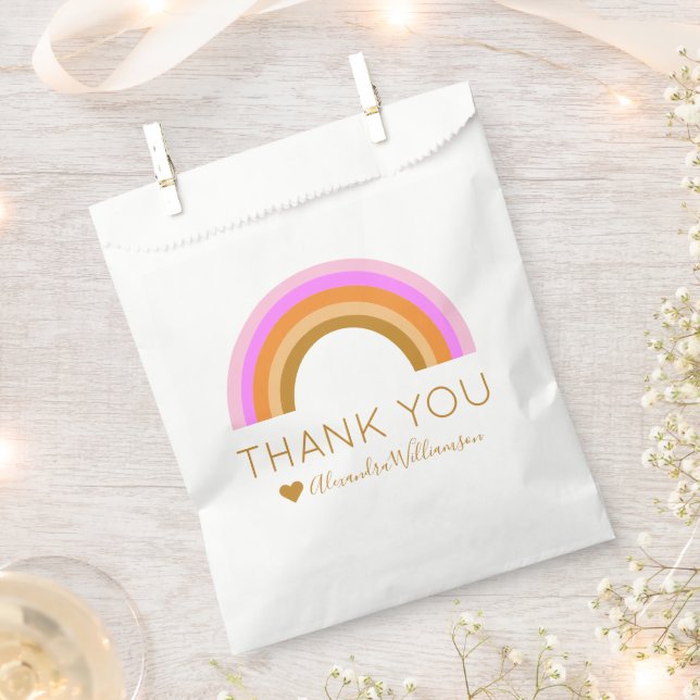 Sacolinha Simples Agradecimento Personalizado Arco-íris Retr (Cortado)